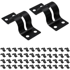 50PCS U Conduit Strap Hanger Black U Bracket Cable Clamp Hanger Cable U Bracket Pipe Clamp for Fixing Pipe or Cable with Screws
