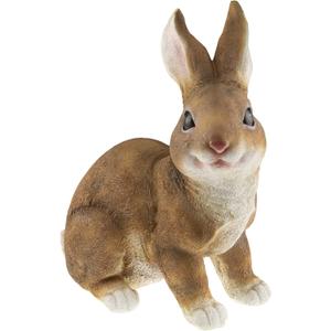 CLEVER GARDEN Brown Rabbit Garden Statue Outdoor Décor, Resin Figurine Decoration for Lawn, Yard, Patio, Porch, and More