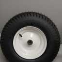 (2-Pack) 16x6.50-8 Pneumatic Tires on Rim - Universal Fit Lawn Mower and Yard Tractor Wheels - With Chevron Turf Treads - 3" Centered Hub and 3/4" Bushings - 396 lbs Max Weight Capacity