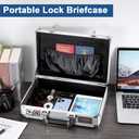 File Organizer Storage Box with Combination Lock and Handle, 14.2x9.4x4.5 Inch, Portable Locking Hard Briefcase for Paperwork Documents & Valuables, Security Box for Office Business Travel