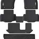Floor Mats & Cargo Liner for 2024 2025 Mazda CX90 & CX-90 PHEV 8 Passenger with 2nd Row Bench Seats,1st & 2nd & 3rd Row with Trunk mat Full Set,TPE All Weather Mats