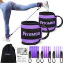 Ayombo Ankle Resistance Bands with Cuffs, Home Gym Workout Equipment, Lifting Glute Butt Exercise Equipment for Women, Ankle Weights Fitness Set, Leg Booty Equipment for Training Perfect Body Shape (Purple)
