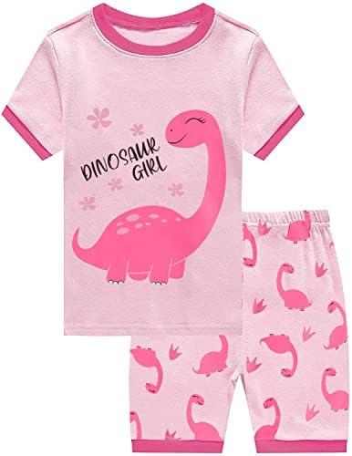 DDSOL Toddler Girls Pajamas Summer Short Sets Baby Pjs Cotton Jammies Kids Sleepwear 5T