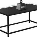 SAYGOER Black Coffee Table Simple Modern Rectangular Center Table Open Space Minimalist for Living Room Home Office Industrial Cocktail Tables, Easy Assembly, 39.37 x 19.69 x 17.72