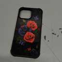 for iPhone 16 Pro Max Case, Military-Grade Protection, All-Around Shockproof Corners, Anti-Scratch Phone Case for iPhone 16 Pro Max - Butterfly Red Rose