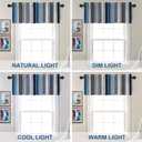 Batmerry Boho Ethnic Tribal Art Kitchen Valances Half Window Curtain, Navy Blue Geometric Ikat Tribal Print Pattern Kitchen Valances for Windows Valance for Decor Reducing The Light 52x18 Inch