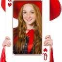 Foilswirl Casino Night Party Decoration 24 x 15 Inch Jumbo Playing Cards Giant Casino Card Board Cut Out Booth Vegas Lucky in Love Wonderland Party Decoration for Carnival Poker Night Decor(1 Pc,Q)