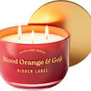 Hidden Label Blood Orange & Goji Scented Candles, 3 Wick Aromatherapy Candle for Home Scented  18oz/70-Hour Burn Time, 100% Natural Soy Candle Non Toxic, Luxury Home Dcor for Women and Men Gifts