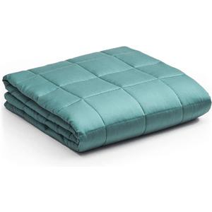YnM Cooling Weighted Blanket, Oeko-Tex Certified Material with Premium Glass Beads (Sea Grass, 80''x87'' 25lbs), 110~190lb Persons Sharing Use on Queen/King Bed | A Duvet Included
