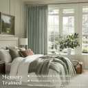 Pinch Pleated Green Linen Curtains 96 Inches Long for Living Room Bedroom Light Filtering Boho Window Drape 96 inch 2 Panels with Hooks Rings 8ft Sage Green Sliding Glass Door Semi Sheer Curtain