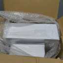 SETUP 100-Piece White Square Plastic Dinnerware Set  50 9.5" Dinner & 50 6.5" Salad Plates  Heavy-Duty Disposable for Weddings, Catering, Parties