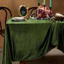 SoarDream Olive Green Velvet Tablecloth 60 x 102 Inch Lush Panne Rectangular Table Cloth for Banquet Party Wedding Baby Shower Decorations, Olive Green, 102" x 60" (Rectangular)
