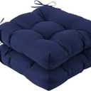 IASEAHK Outdoor Chair Cushions Set of 2, 19" x 19" x 5", Waterproof Outdoor Seat Cushions for Patio Furniture, Fade-Resistant Patio Chair Cushion, Dining Wicker Chair Pads for Porch Garden, Navy Blue