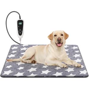 Newget Cat Heating Pad, Waterproof Pet Heating Pad for Cats Dog Indoor, 11 Adjustable Temperature Cat Warming Bed Mat with Timer, Indoor Heated Bed with Chew Resistant Cord (M: 28'' L X 18'' W)