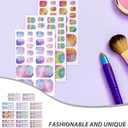 Didiseaon 11 Sheets Waterproof Rainbow Gradient Glitter Toenail Stickers Full Nail Wraps for Summer Pool and Beach for Nail Art Decor