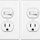 BESTTEN 2 Pack Combination Toggle Light Switch and Duplex Receptacle Outlet, Single Pole Toggle Wall Switch, Grounded Outlet, Combo Style, 15 Amp, Wallplate Included, UL Listed, White