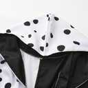 Girls Vintage Halloween Costume Dress Up Dalmatian Print Outfit (6-7 Years, White)