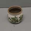 4.7" Small Ceramic Plant Pot Beige Green Vintage Floral Crackle Glaze Rustic Flowers Pot Decorative Planter with Drainage for Indoor Outdoor Plants Home Kitchen Office Decor Gift