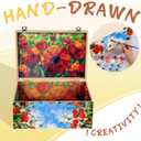 Wesiti 2 Pcs Unfinished Wooden Box 14 x 10 x 6.5 Inch Treasure Chest Craft Box with Hinged Lid Rustic Large Paint Box Stash Crate for Storage Carving DIY Gift