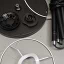 Karjoefar Floor Lamp for Living Room, Modern Standing lamp with Remote Control, Black Pole Tall Floor Lamp for Bedroom Office