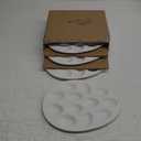 BIA Cordon Bleu 11" Oval Egg Plate, White, Pack of 4