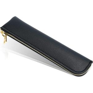Black pencil case, Small pencil pouch, School Accessories, Pen pouch for men with zipper.
