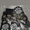 PUPTECK Anti Slip Dog Socks 2 Pairs with Double Grippers for Hardwood Floors, Shoes for Hot/Cold Pavement, Boots & Paws Protectors to Prevent Licking, Traction Booties for Senior Small Large Dogs (Black(Skull))