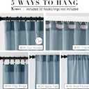 XTMYI Dusty Blue Curtains 96 Inches Long for Living Room,Light Filtering Country Vintage Hooks Pleated Back Tab Semi Sheer Linen Curtains for Bedroom 2 Panels Set, Stone Blue