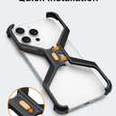 X Case for iPhone 16 Pro 6.3" Metal Frameless, Aluminum Minimalist Hard Slim Bumper Shockproof Protective for 16pro Phone Case Ultra Thin Cover for Men, Black