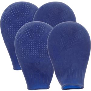 Dog Rain Boots Rubber Dog Boots, Rain Shoes Non-Slip Snow Dog Paw Booties Outdoor Footwear Breathable Walking Shoes Cover for Rainy Snow Day Dog Wellies (Blue-M)
