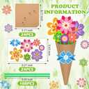 Colingmill 24 Pcs Flower Bouquet Craft Kit DIY Teacher's Day Flower Bouquet Craft DIY Make Your Own Paper Thankful Gift for Thank You Teacher Appreciation Home Classroom Activities