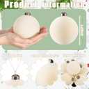 6 Pcs 4 Inch Flocked Velvet Christmas Tree Ball Ornament Glass Velvet Xmas Hanging Ornament Large Flocked Felt Decoration for Xmas Tree Wreath Home Garland Holiday Party Decor (White)