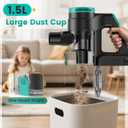 Zefiro 350W Cordless Vacuum Cleaner,45Mins Runtime Vacuum Cleaners for Home, Anti-Tangle and 1.5L Dust Cup, 6 in 1 Lightweight Vacuum for Hardwood Floor Carpet Pet Hair (Green03)