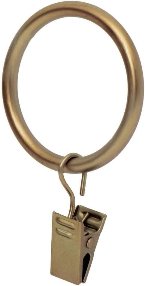 Ivilon Drapery Curtain Clip Rings - Clips Ring for Panels 1.7", Set of 14 Warm Gold (Set of 14 (1.7"), Warm Gold)