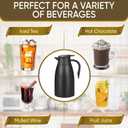 70 Oz Insulated Thermal Coffee Carafe Stainless Steel Double Walled Vacuum Coffee Thermos, Hot Water, Tea, Hot Beverage Dispenser, Keep 24 Hour Heat Retention/12 Hour Cold Retention (Black, 2L)