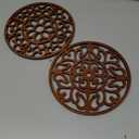 Sawysine 2 Pcs Bamboo Trivet Mat for Hot Dishes, 7.9 Inches Round Pot Holders Non Slip Coaster for Hot Dishes Pot Bowl Teapot Kitchen Counter Accessories