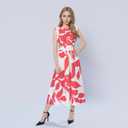 Womens Cut Out Dress - Floral Sleeveless Casual Beach Maxi Dresses, Lightweight Flowy Crewneck Sundress (XL)