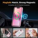 Miracase Magnetic for iPhone 13 Case 6.1 inch (Compatible with MagSafe)with 2X Screen Protectors Military-Grade Protection, Anti-Fingerprint Translucent Matte Phone Case Cover, Mes Pink