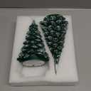 Homemory Christmas Tree Candles with 6 Hours Timer, 2 Pcs Waxy LED Flameless Candles Flickering, Green Electric Candles Battery Operated for New Year Celebration Holiday Decorations 8.5 Inches