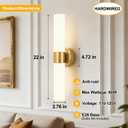 Hardwired Wall Sconces Set of Two, Modern Bathroom Sconces Wall Lighting with Milky White Glass, Brushed Gold Sconces Wall Decor Set of 2 for Bathroom Mirror Bedroom Living Room Hallway