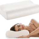 Sinomax Contour Memory Foam Neck and Cervical Pillow - Golden Diamond Neck Pillow for Back Support and Side Sleepers - 22 x 14 x 4-5 inches (Standard)