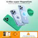 Upgraded Magnetic Phone Grip, Liquid Silicone Soft and Portable, Removable Finger Loop Ring Grip Holder for iPhone, Strong Magnetic Attraction, Compatible with MagSafe Phone Case, Emerald Green