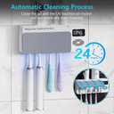 Toothbrush Holder with UV Cleaning, Multifunctional Bathroom Wall Mounted Toothbrush Holder with Bluetooth Music Player, 4000mAh USB Charging, Electric Toothbrushes Organizer