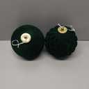 Velvet Christmas Balls Large Hanging Shatterproof Flocked Christmas Tree Ornaments for Xmas Tree Hanging, Holiday Wedding Party Decorations, Gifts and Home Decorations (Green, 6" (2pcs))