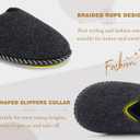 KuaiLu Womens Memory Foam Slippers Ladies Cozy Fuzzy Plush Fur Lined Warm Winter Cushioned Slip on House Bedroom Shoes Comfy Indoor Outdoor Hard Sole Arch Supportive Plantar Fasciitis Black Size 9