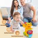 Baby Elephant Musical Crawling Toy with Lights, Sounds, Blowing Ball, Infant Sensory Toys, Birthday Gifts for Kids Boy Girl 3 4 5 6 7 8 Years (Yellow)