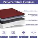 IPYNBAP Outdoor Chair Cushions Set of 4 -Waterproof Outdoor Seat Cushions for Patio Furniture, Patio Chair Cushion with Handle and Ties, Out Door Chair Pads,19x19x3-Square, Burgundy