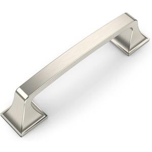 Amerdeco 15 Pack Kitchen Cabinet Handles 3.75 Inch(96mm) Hole Centers, Brushed Satin Nickel Handles for Kitchen Cabinet Hardware, Cabinet Pulls for Bathroom Dresser Drawer Handles ZH0002