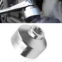 Pack-1 Car Oil Filter Wrench, 6-point 3/8" Low-profile Drive Oil Pan Filter Special Socket Wrench, for 32mm Oil Filter Cap, Universal Oil Pan Disassembly Tool for Cars and Trucks (Silver)