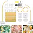 Balloon Arch Stand Kit 8.3FT & 6.4FT - Free Bending Top Half Arch Stand with Heavy Base, Extra-Long Balloon Frame for Floor/Wall Decor, Birthday Wedding Party (Golden) (Golden)
